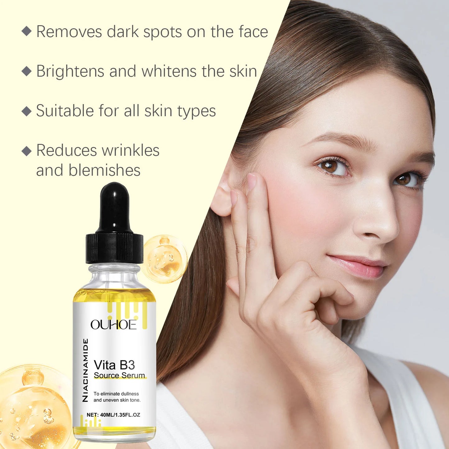 Niacinamide Brightening Serum – Dark Spot Removal, Hydrating & Anti-Aging Vitamin B3 Essence