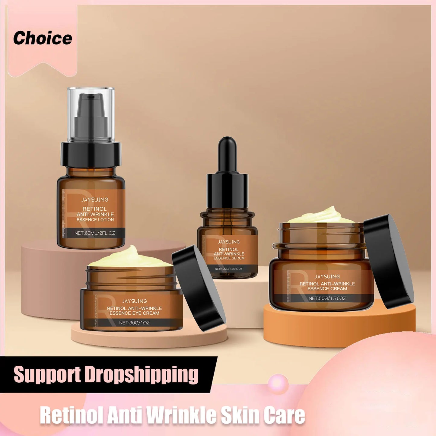 Anti-Aging Skin Care Set – Firming, Lifting & Wrinkle Repair (Serum, Cream, Lotion & Eye Cream)