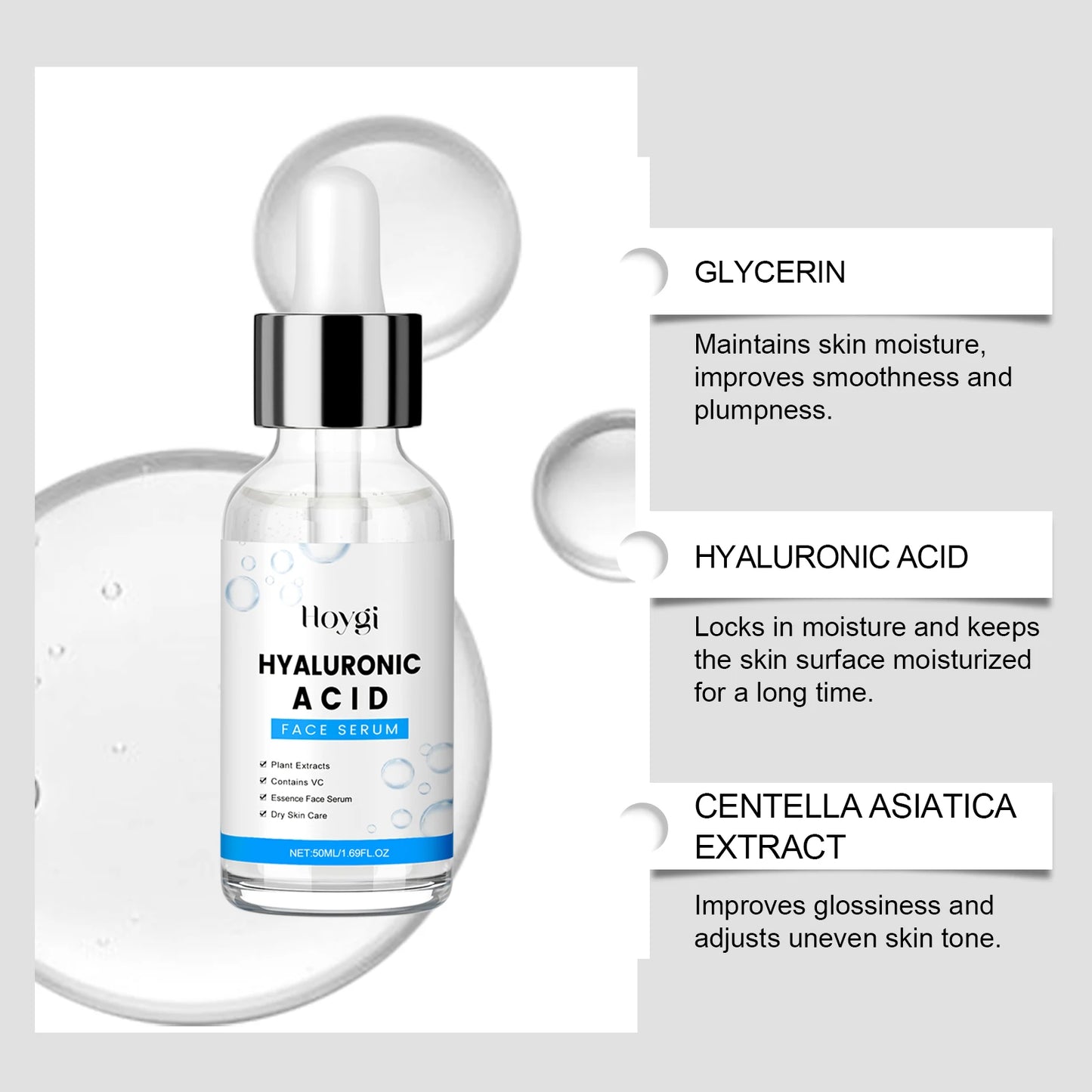 Hyaluronic Acid + Centella Serum (50ml) – Deep Hydration & Anti-Aging for Radiant, Smooth Skin