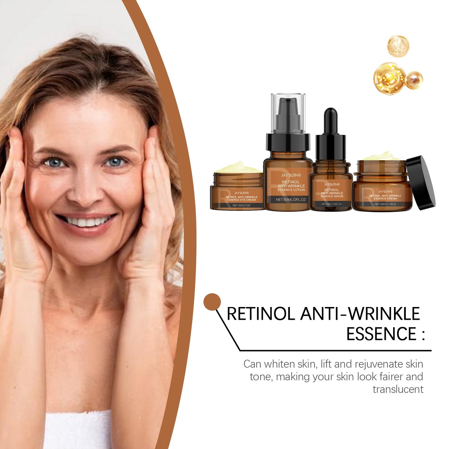 Anti-Aging Skin Care Set – Firming, Lifting & Wrinkle Repair (Serum, Cream, Lotion & Eye Cream)