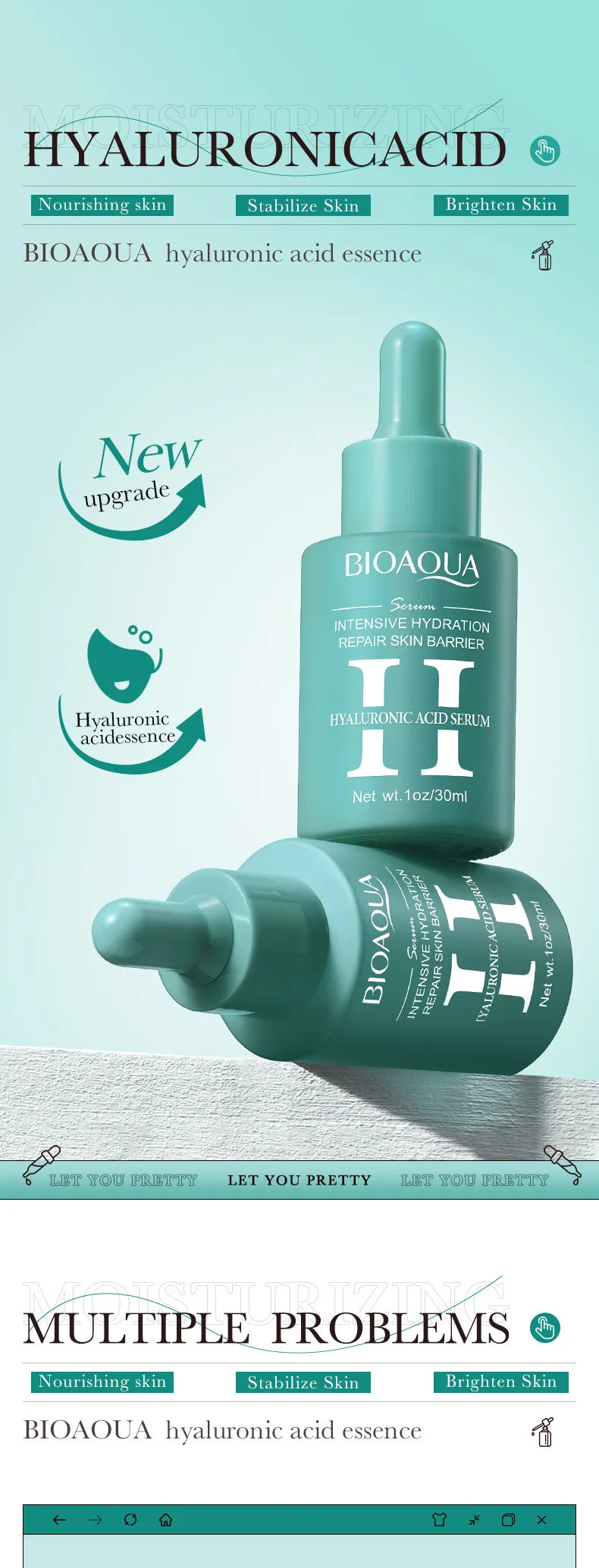 Hyaluronic Acid Skin Care Set – Hydrating Serum & Anti-Aging Eye Cream