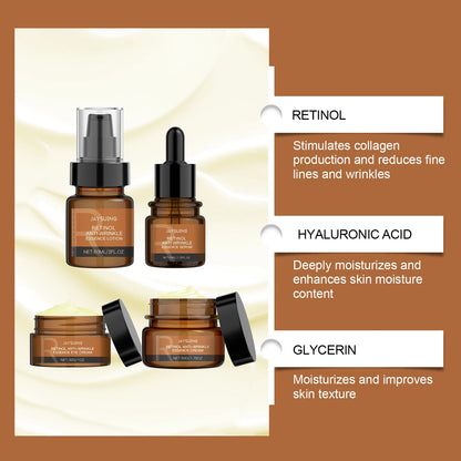 Anti-Aging Skin Care Set – Firming, Lifting & Wrinkle Repair (Serum, Cream, Lotion & Eye Cream)